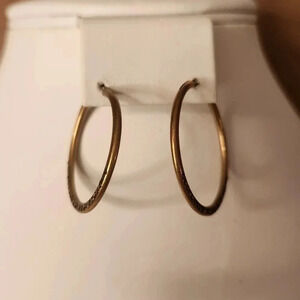 Kenneth Cole Bejeweled gold tone pave hoop earrings